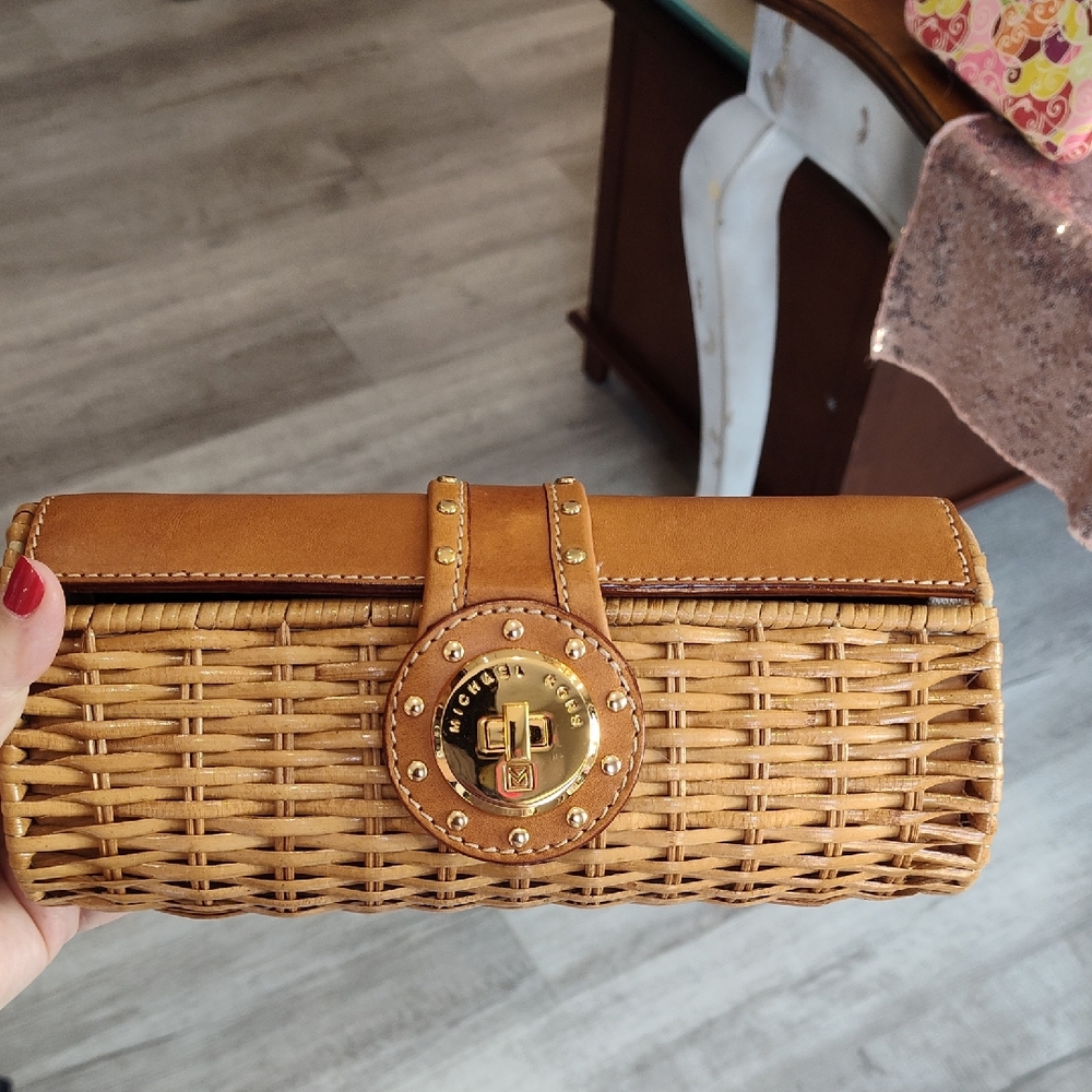 Michael Kors Tan Woven Clutch Nwt